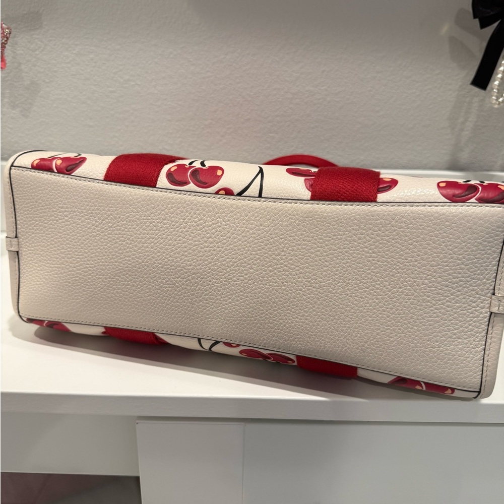 NWT Coach Cherry Print leather Tote - Red and White - Picture 5 of 8